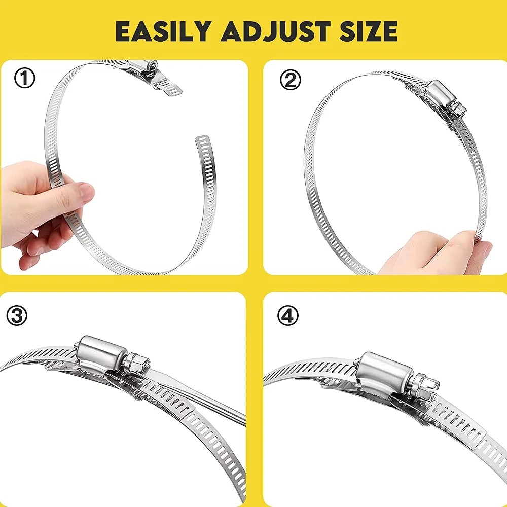 12.7 stainless steel worm drive hose clamp, adjustable DIY hose clamp, conduit width 304mm