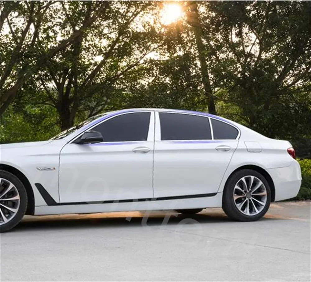 자동차 스타일링 블랙 스틸 윈도우 몰딩 프레임 스트립 트림 커버, BMW 5 시리즈 F10 2011-2017 용