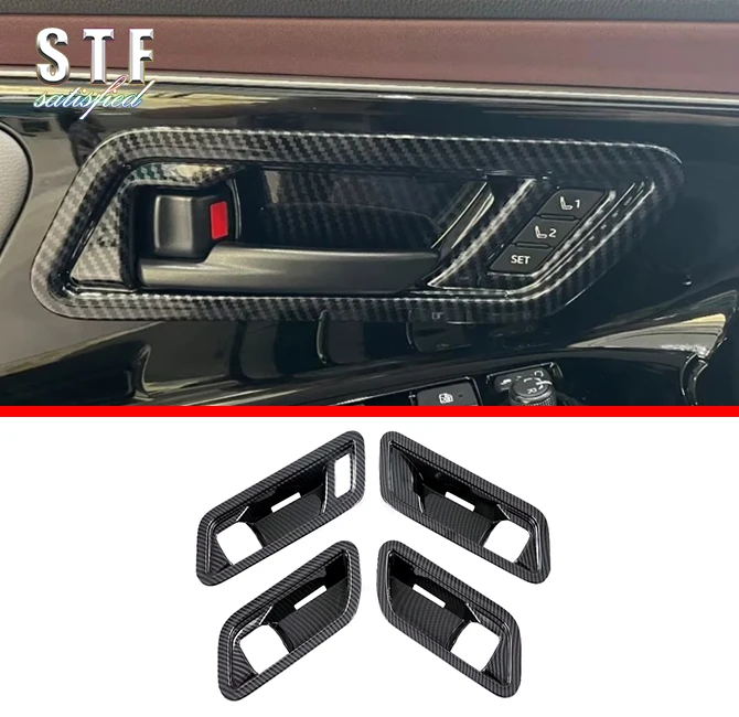 

Carbon Fiber Style Interior Door Handle Cover Trim For Toyota Bz4x 2022 2023 Car Accessories Stickers W4