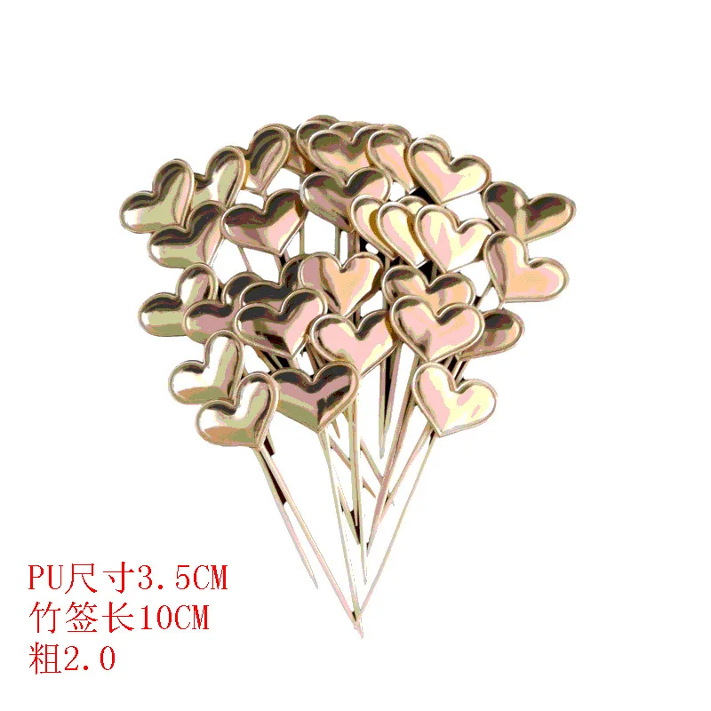Description Picture 6 of item50PCS Birthday Cake Topper Mini Heart Star Cupcake Toppers Decorating Picks Kids Wedding Party Decorations Baby Shower Favors