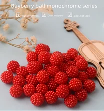  10/12/15mm 20pcs ABS Imitation Pearl Monochrome Bayberry Ball Straight Hole Color Loose Beads Handmade Diy Jewelry Accessories 