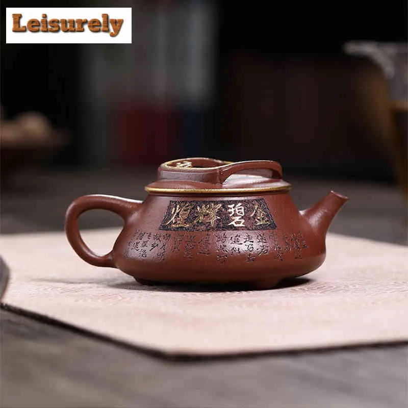 150ml Ancient Yixing Purple Clay Teapots Handmade Dunhuang Apsaras Pot Raw Ore Downhill Mud Kettle Zisha Teaset Teaware Supplies