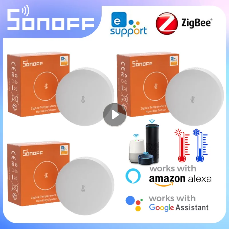 

Sonoff Zigbee Smart Temperature And Humidity Sensor SNZB-02P Compatible With Ewelink App Zbbridge Alexa Google Home Smartthings