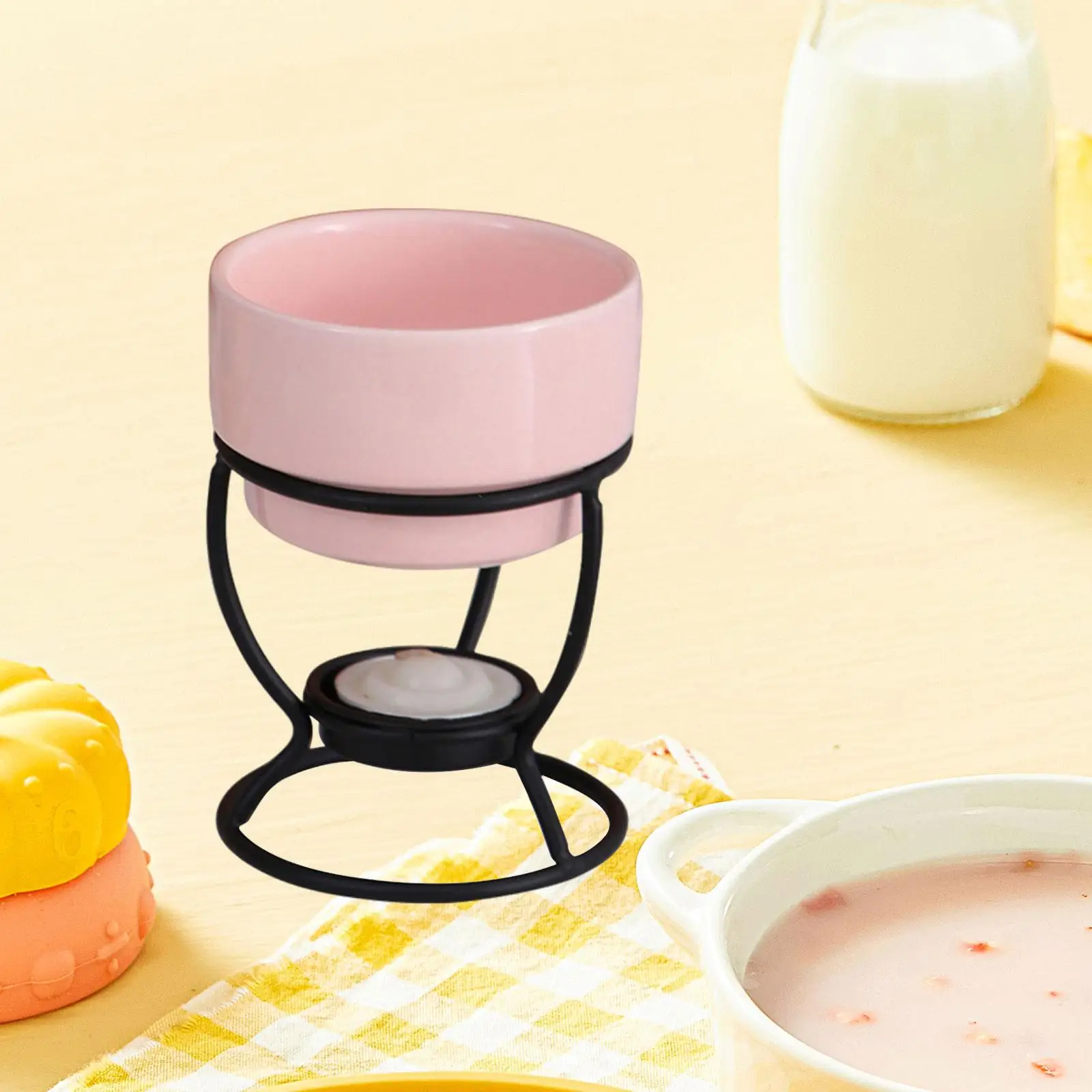 Chocolate Fondue Pot Tea Light Porcelain Melting Pot Cheese Melting Cookware Cooking Wedding Dinner Home Cheese Fondue Pot