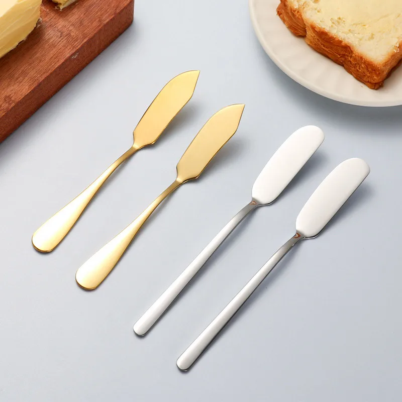 Stainless Steel Butter Knife Long Handle Cheese Bread Jam Cutter Multifunctional Western Food Tableware