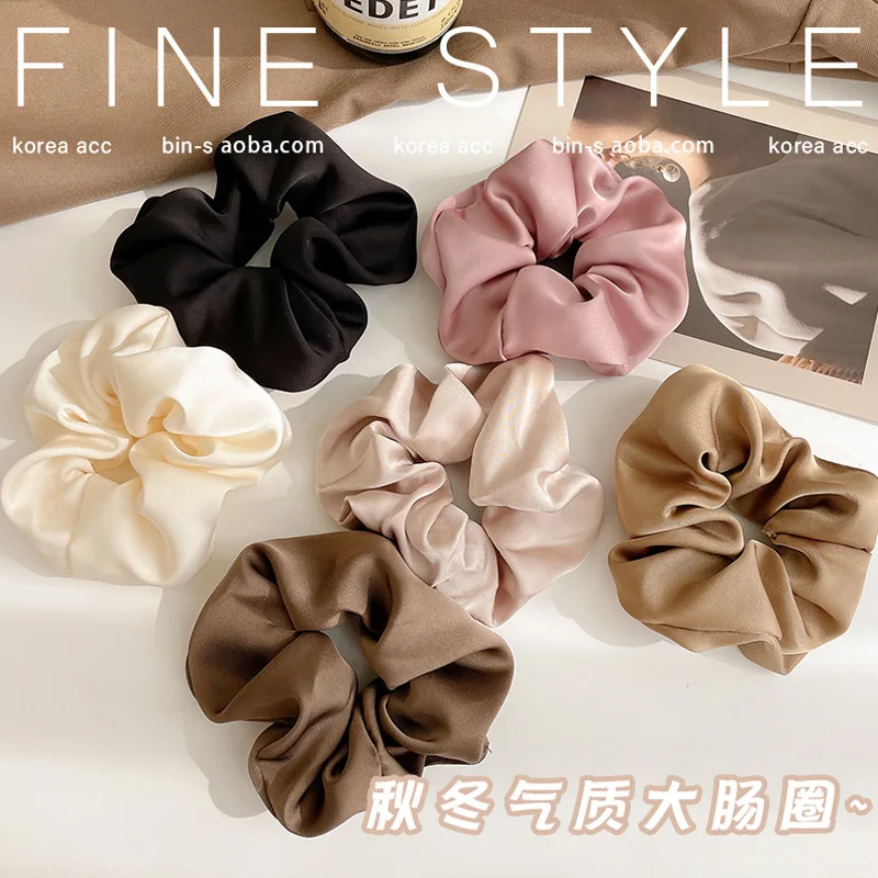 

French Silk Texture Hair Accessories Women Elastique Cheveux Complementos De Moda Scrunchies Gomas Pelo Mujer Bands Tie Satin