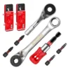 Geinxurn Mixed Mini Ratchet Screwdriver Set, S2 alloy Screwdriver, Impact Magnetic Bit Holder,1/4" Wrench, Push-Pull Case