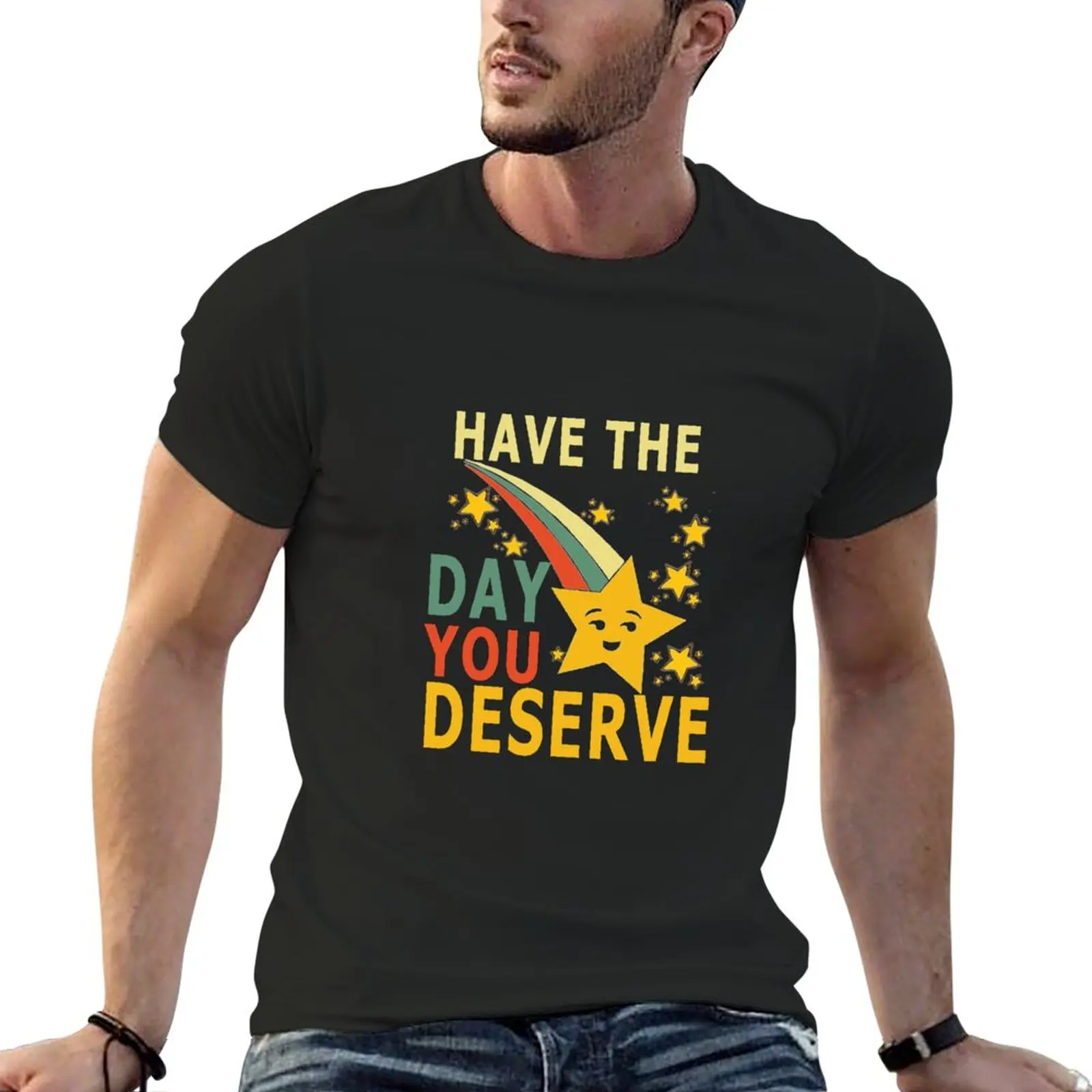 

Будьте счастливы, что вы заслуживаете слова, крутая футболка с принтом животных для мальчиков, одежда из аниме, мужские футболки чемпиона