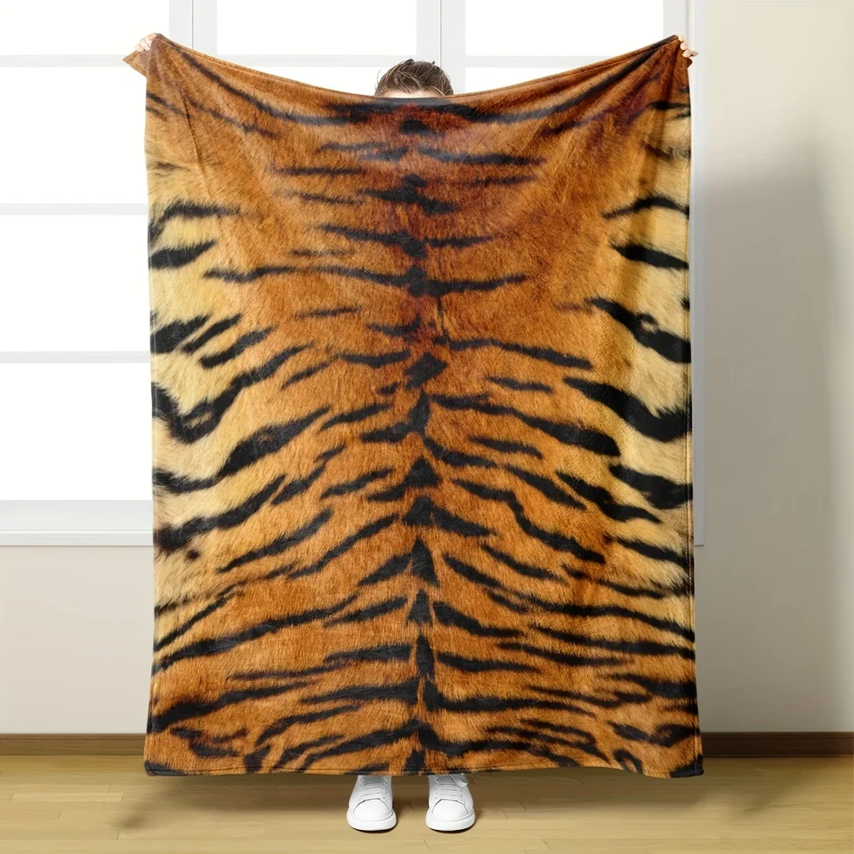Creative Tiger Pattern Flannel Throw Blanket