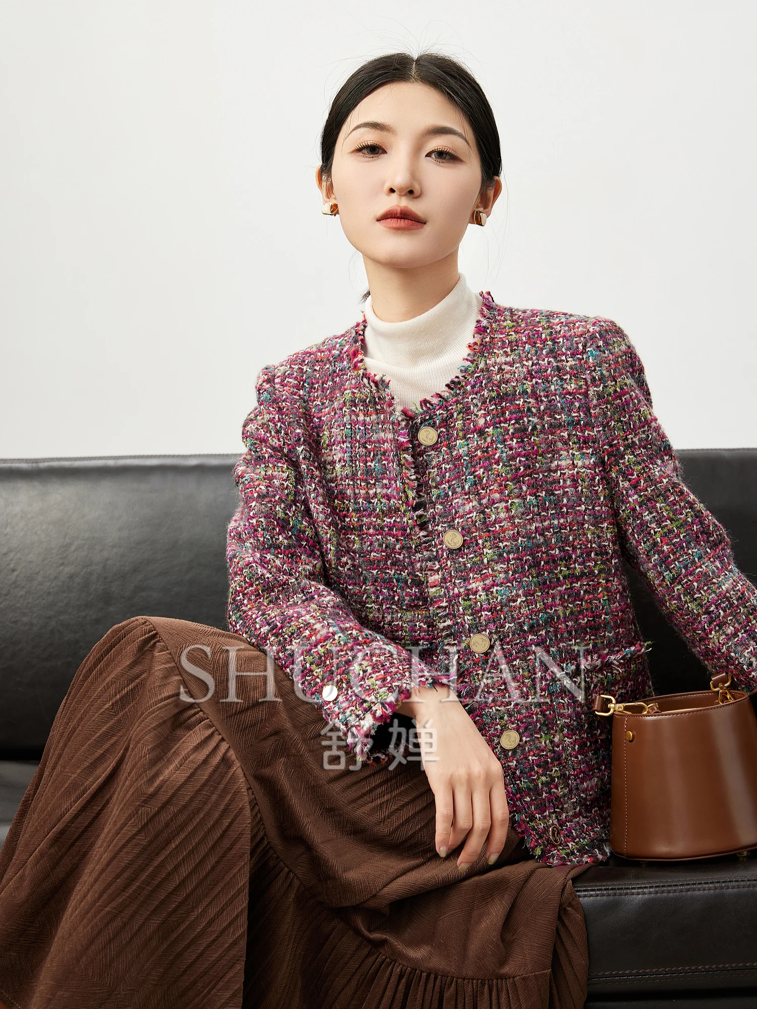 2024 New Tweed Jacket Women  Blazers for Women Elegant Stylish  Polyester  Wool  Women Blazers and Jackets