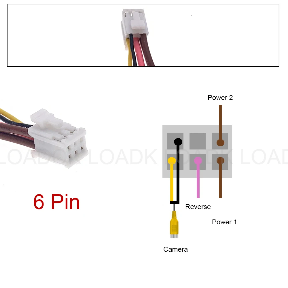 자동차 DVD 라디오 RCA 카메라 비디오 입력 케이블 어댑터 와이어 커넥터, Flyaudio G6S G7 G8 G9 6600 7600 안드로이드 내비게이션, 6 핀