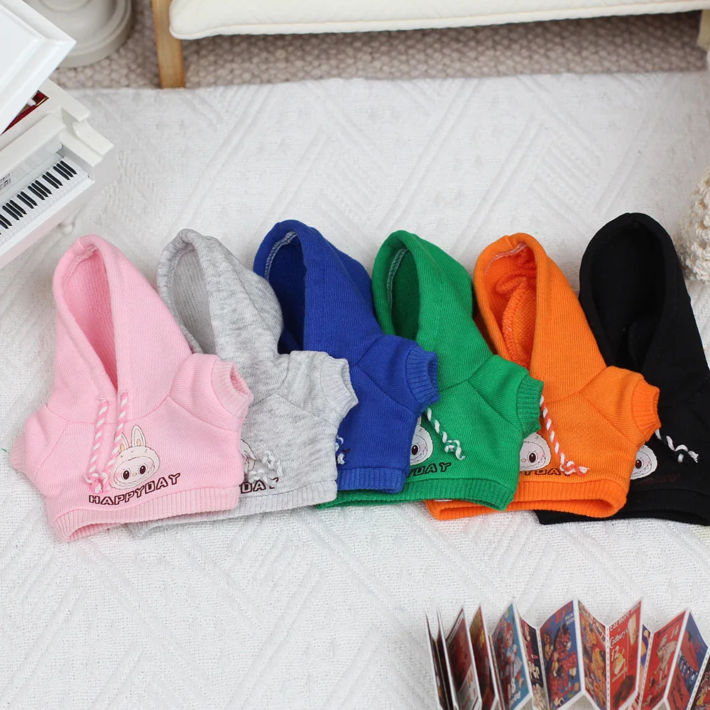 Doll Clothes For 17cm Labubu Dolls Accessories Sweatshirt Hoodie Jeans