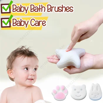Kawaii Baby Bath Cotton Doccia Spugna da bagno Strofinare Cartoon Cat Paw Asciugamano per il lavaggio del corpo Infant Toddle Spazzole da bagno neonato Spugna morbida 1