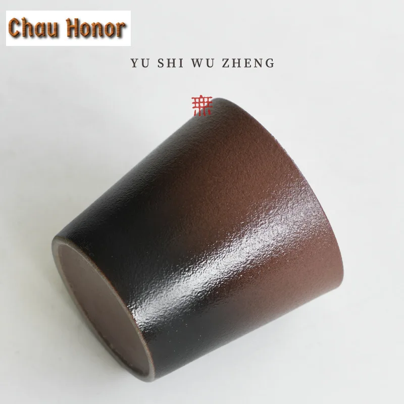 230ml Antique Brushed Glaze Coarse Pottery Cola Mug Bubble Teacup Cold Hot Water Jug Hand Warmer Mug Office Water Cup Drinkware