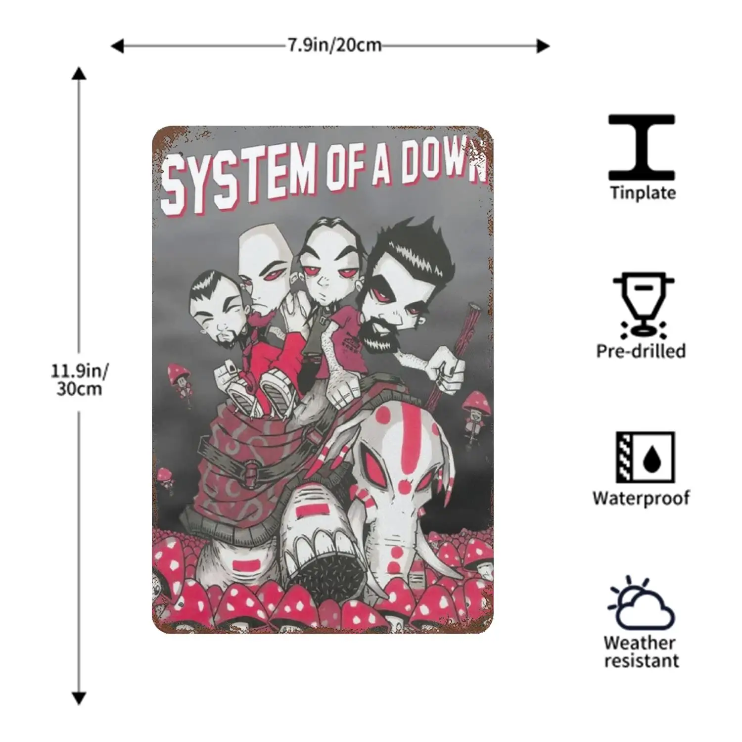 System of a Down Band metal Decor Poster Vintage Tin Sign Metal
