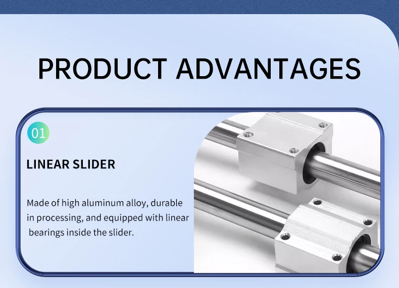 SC Optisches Achsen-Linearsystem 2 Stück Linearführungsschiene Länge=150-1150mm+4 Stück SCSUU Linearlager-Schlitten+4 Stück SK Halterung – Detail 3