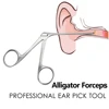 Medical Ear Wax Endoscope Earwax Cleaning Remover Tong Hartmann Micro Alligator Crocodile Forceps Nose Cleaner Clip TweezersTool 1