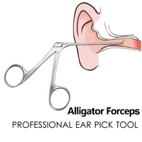Medical Ear Wax Endoscope Earwax Cleaning Remover Tong Hartmann Micro Alligator Crocodile Forceps Nose Cleaner Clip TweezersTool 1