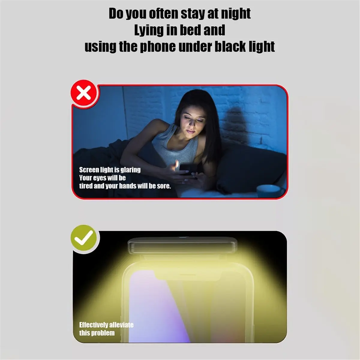 A10R 휴대용 자석식 휴대폰 야간 독서 눈 보호 램프 접이식 휴대폰 플래시 라이트