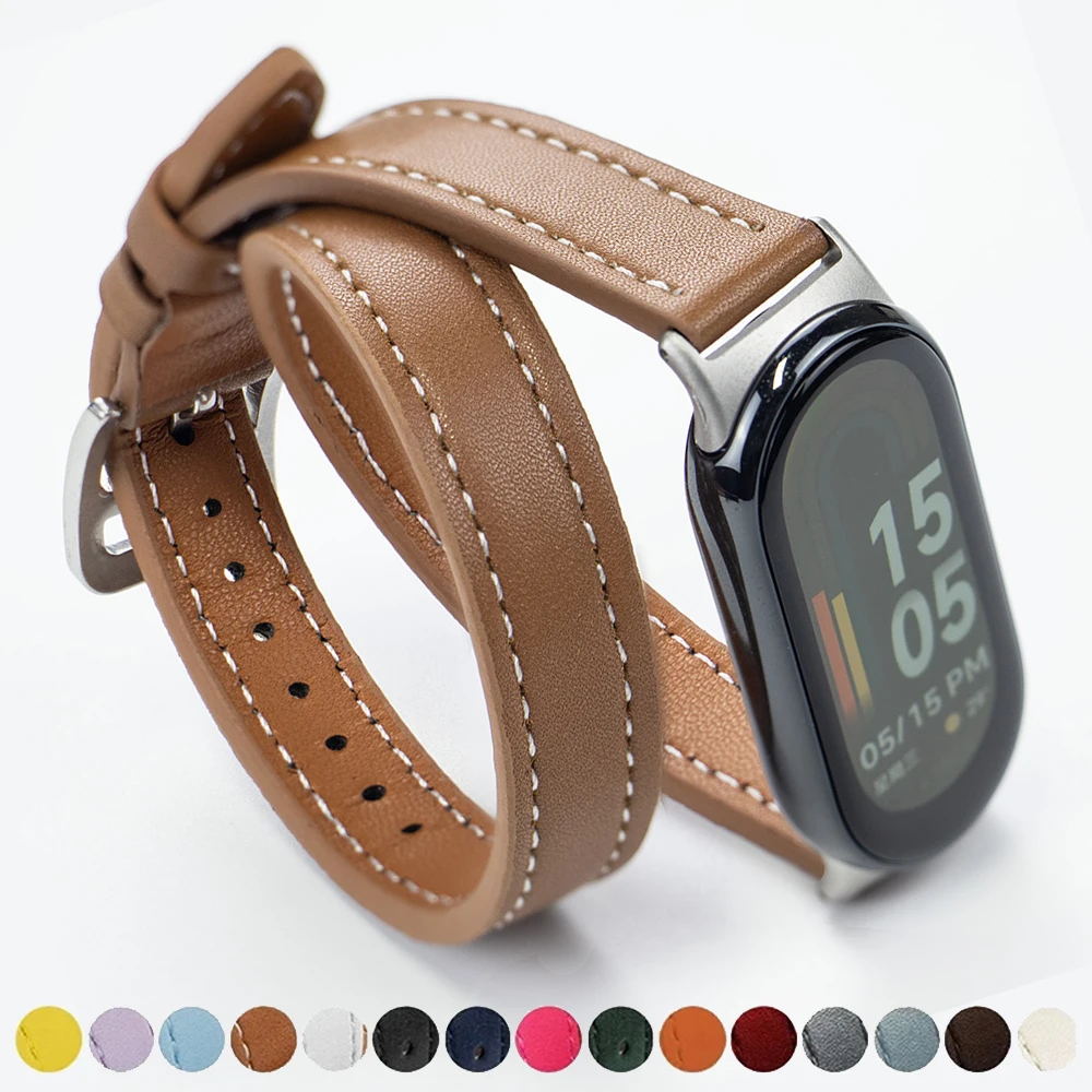 Premium Leather Strap for Mi Band Sports Bracelet - Stylish Replacement Wristband