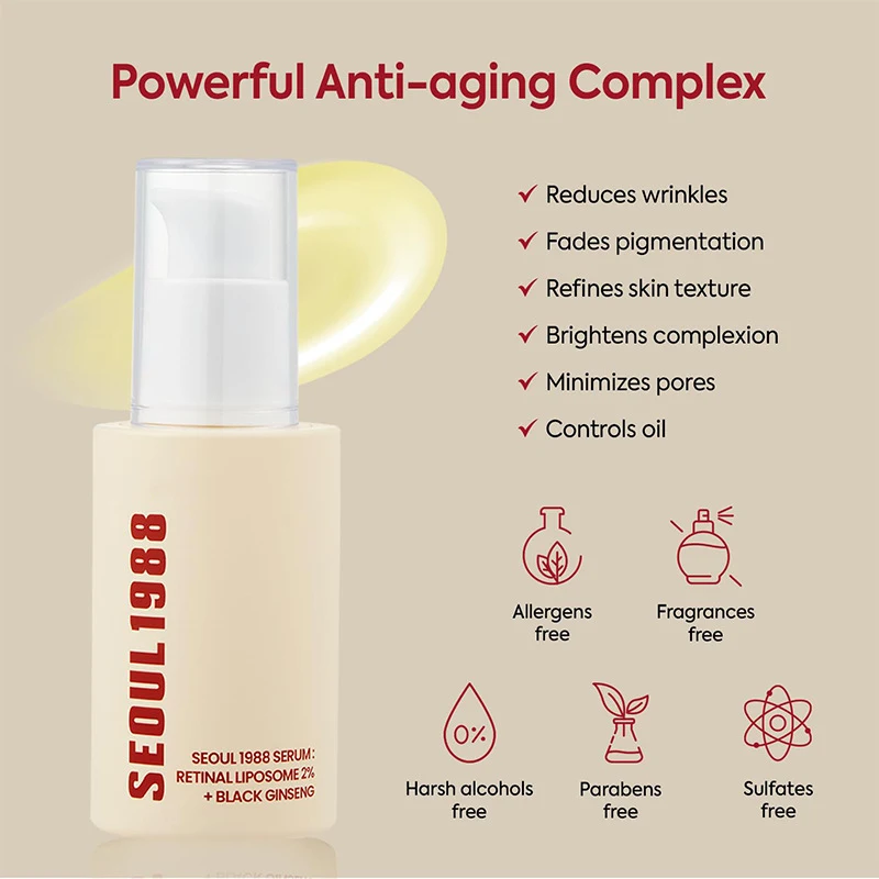 Retinol Essence Brand Ginseng Niacinamide Firming Repair Deep Moisturizing Brightening Remove Closed Pore Essence Facial Care 5