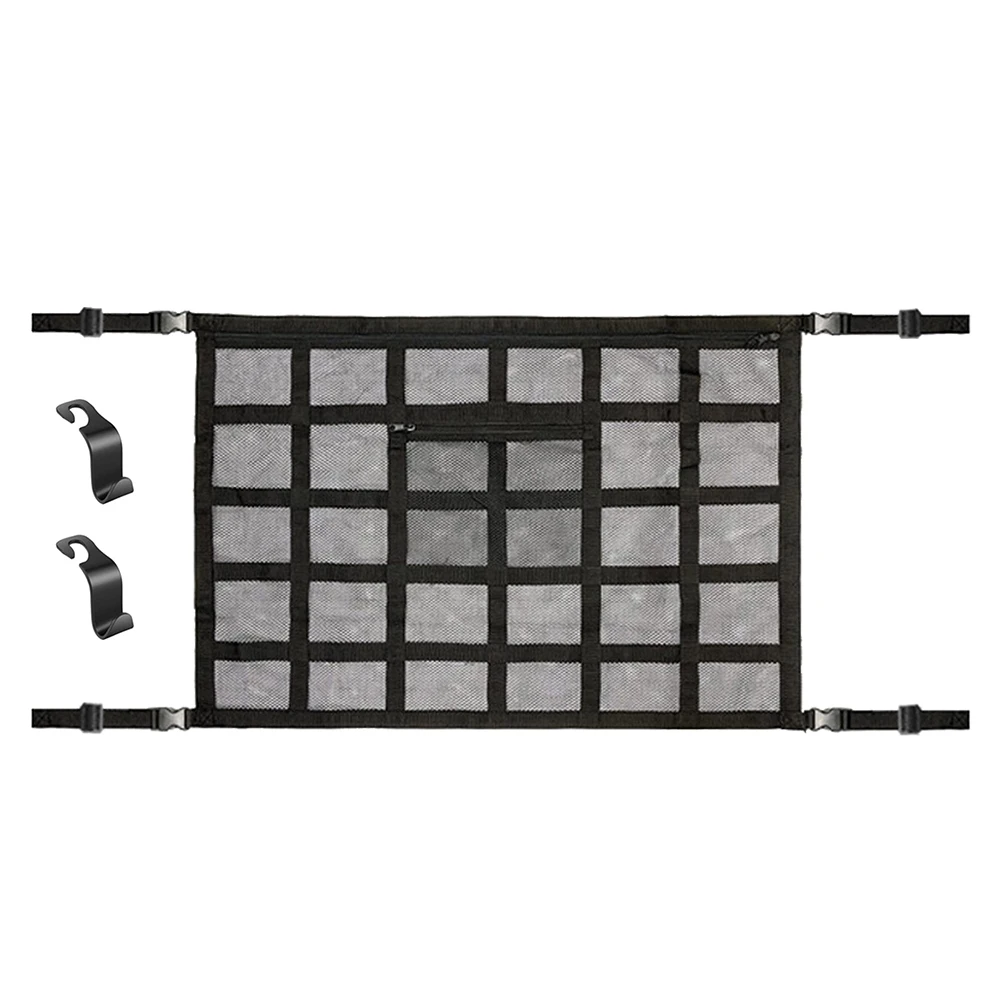 

Прочный Автомобильный потолочный карманный органайзер-сетка для кроссовера, фургона, кемпинга, усиленные ремни и компактный дизайн