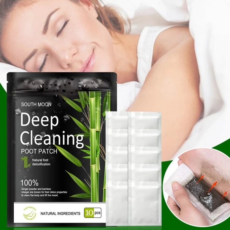 DeepDetoxFootPatchesPadsNaturalHerbalStressReliefFeetBody