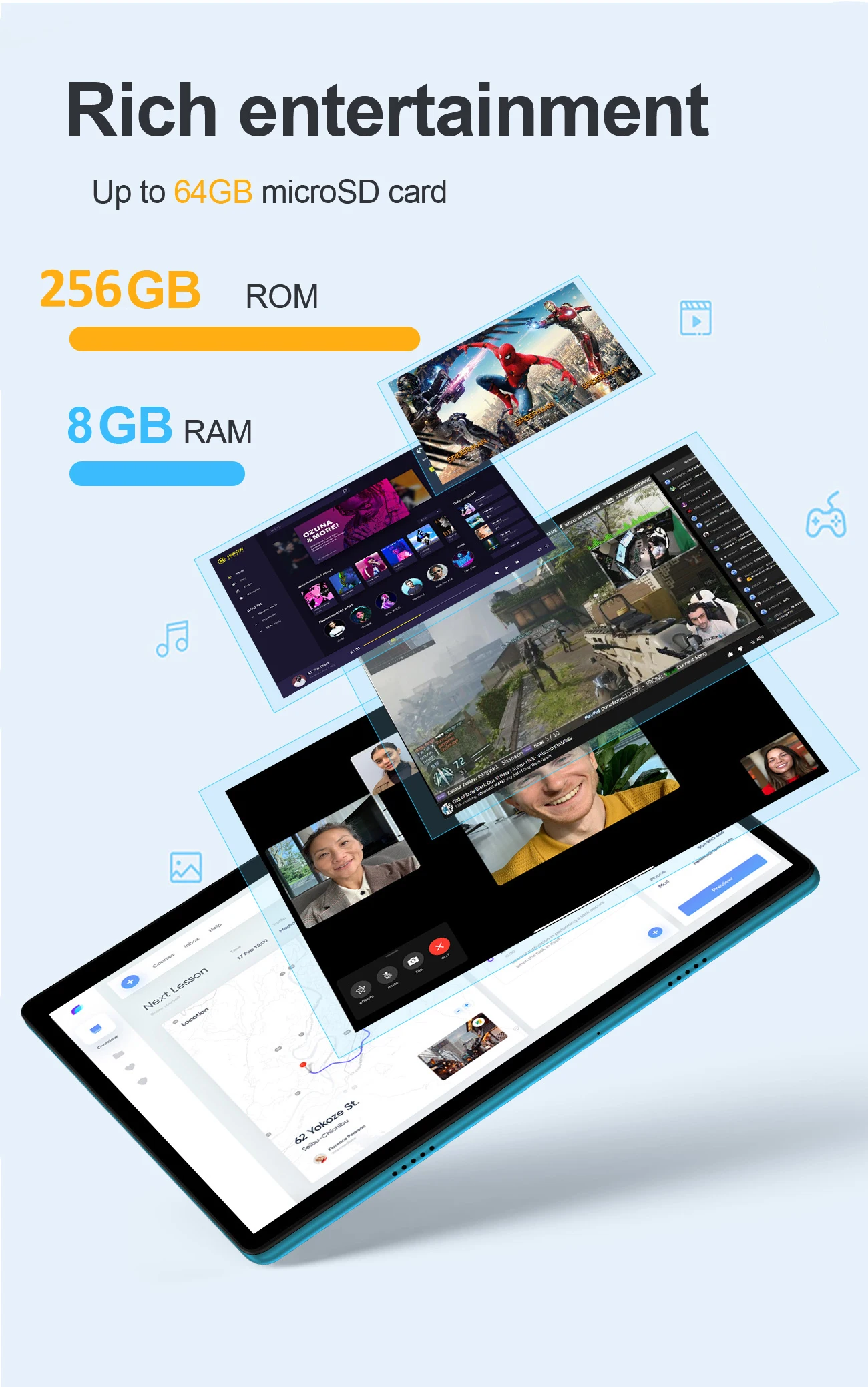 10.1-Inch Android 11.0 Tablet with Octa-Core, 8GB RAM, 256GB ROM, Dual Phone Calls, 4G Network Connectivity Description Image.This Product Can Be Found With The Tag Names Computer Office, Tablet, Tablets
