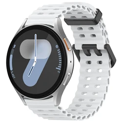 Seamless Silicone Sport Strap for Galaxy Watch4 44mm (White)