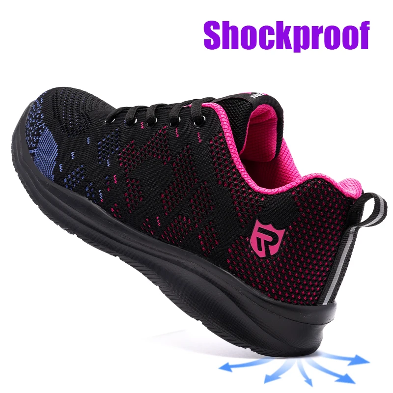 LARnmern 軽量の鋼のつま先の安全靴 滑り止め 作業靴 LARNMERN メンズ安全靴 SRC ノンスリップ女性鋼つま先作業靴防水耐衝撃