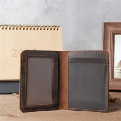Artisan Leather Card Holder: Vintage Style Wallet and License Case Gift (Dark Brown)