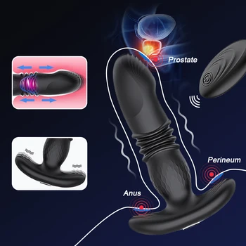 Telescopic Vibrating Butt Plug Anal Vibrator Wireless Remote Sex Toys for Women Ass Anal Dildo Prostate Massager Men Buttplug 2