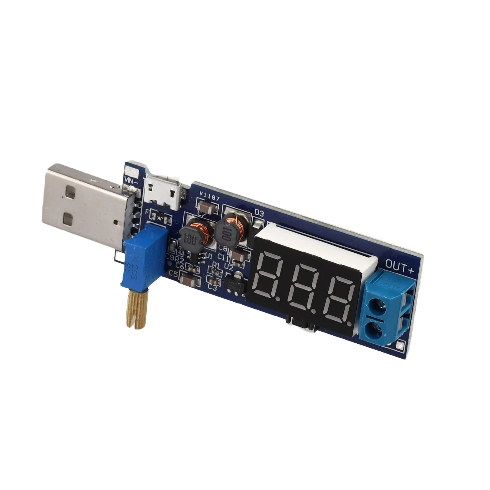 멀티턴 전위차계 전압 조정기 디지털 튜브 디스플레이 입력 전압 3.5V-12V 조정 가능한 전원 공급 장치 모듈