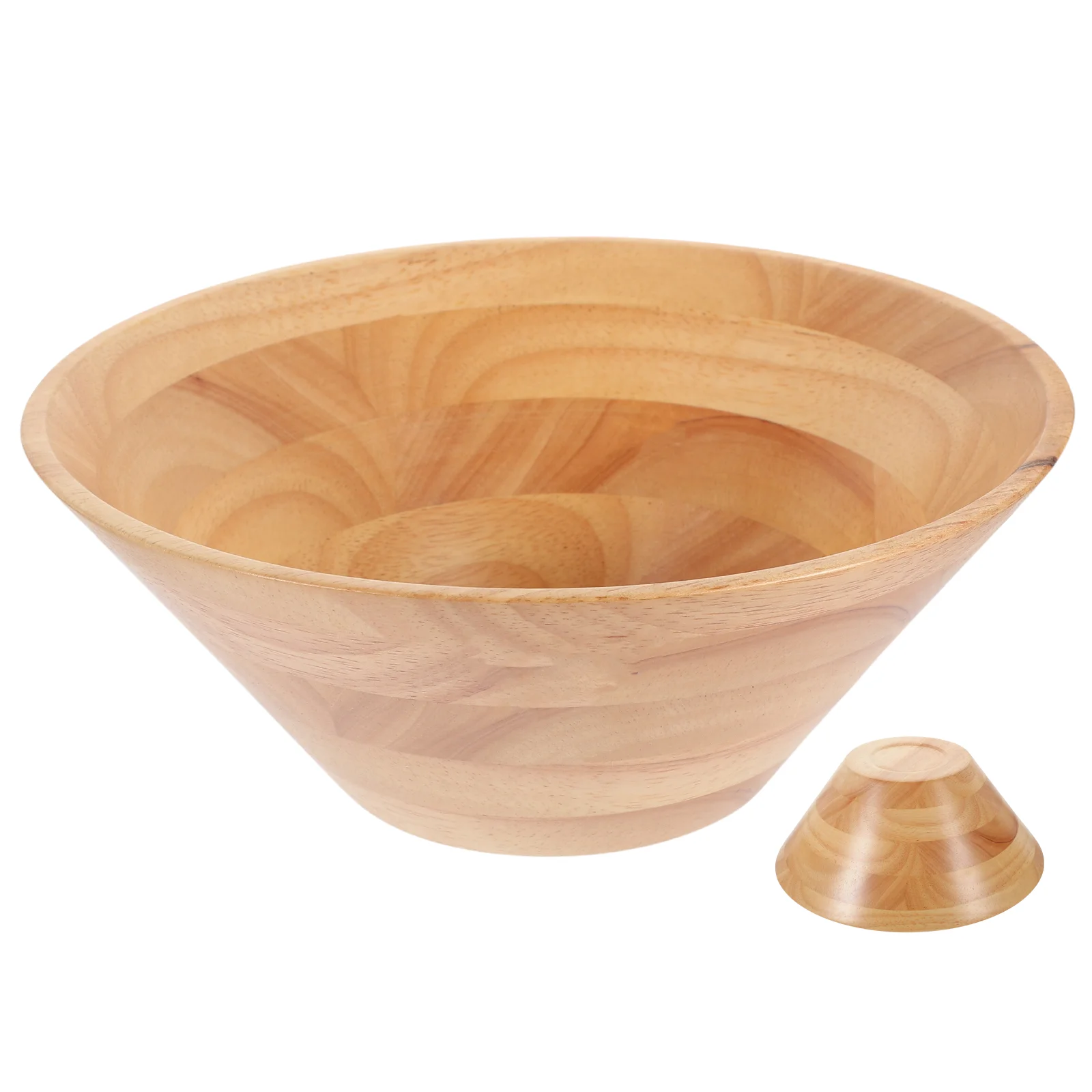

Rubber Wood Salad Bowl Breakfast Bowls Small Food Soup Serving Multi-use Dinner Rice Cushions for Living Room