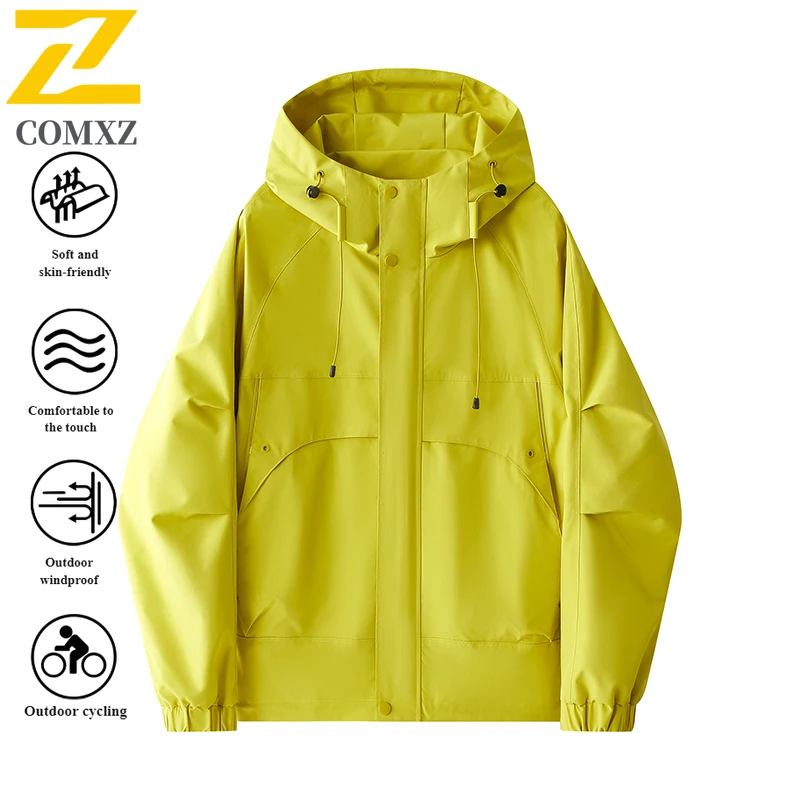 EiAO  Jacket Men's American Workwear Waterproof Windproof Multi-Pocket Outdoor Coat for Hiking Camping Fishing Urban Adventure