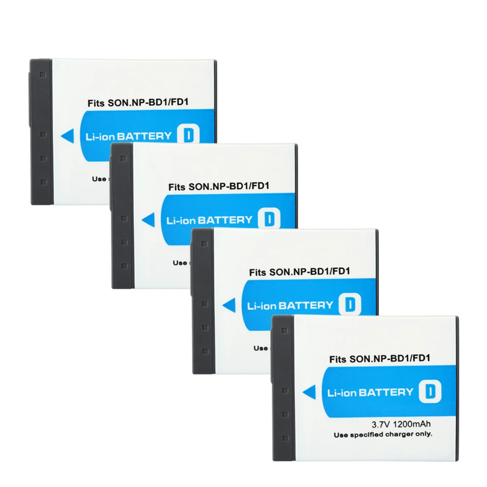 2 Batterie NP-BD1 + Caricabatterie USB Per Sony Cyber-shot DSC-T77/T90/T900/TX1/G3