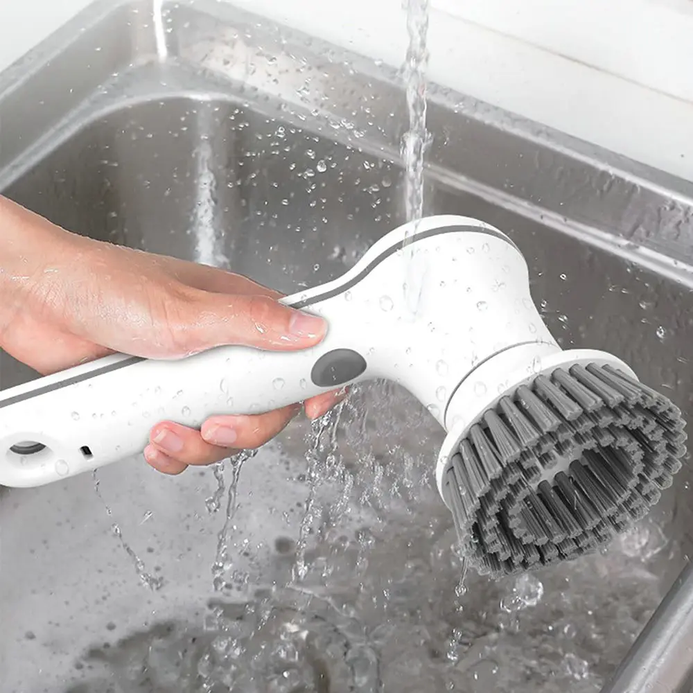 Electric Cleaning Brush Bathroom Wash Brush Kitchen Cleaning Tool USB 5-in-1 Handheld Bathtub Brush Electric Brush Cleaner Sink