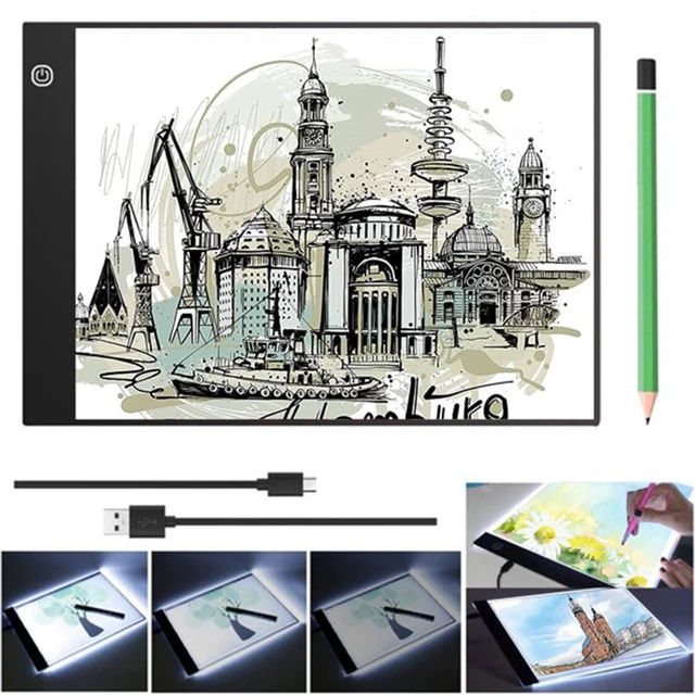 LED Light Pad A4 Light Table A4 LED Dimmable Light Plate Drawing Diamond  Painting Accessories Drawing Board for Drawing,Painting - AliExpress