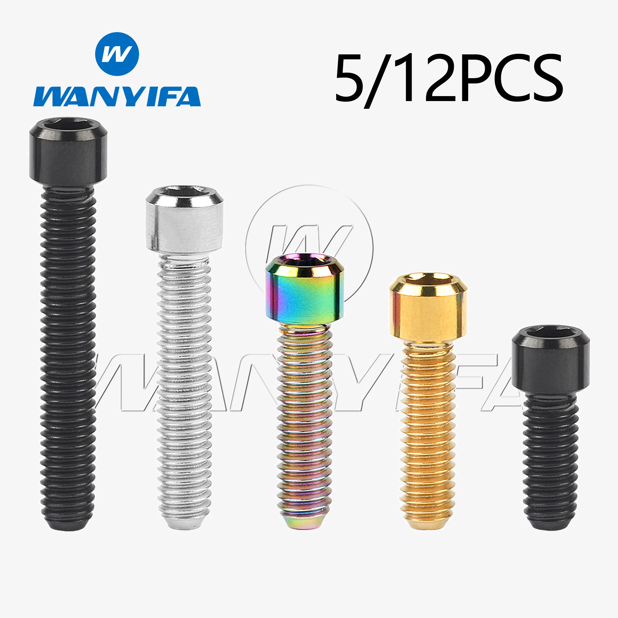 Wanyifa-parafuso Chave de Titânio Allen Parafusos de Cabeça Pequenos para Bicicleta Desviador do Polegar Desviador Traseiro M4x10 13.5 15 20 25 mm Pcs 12 Pcs