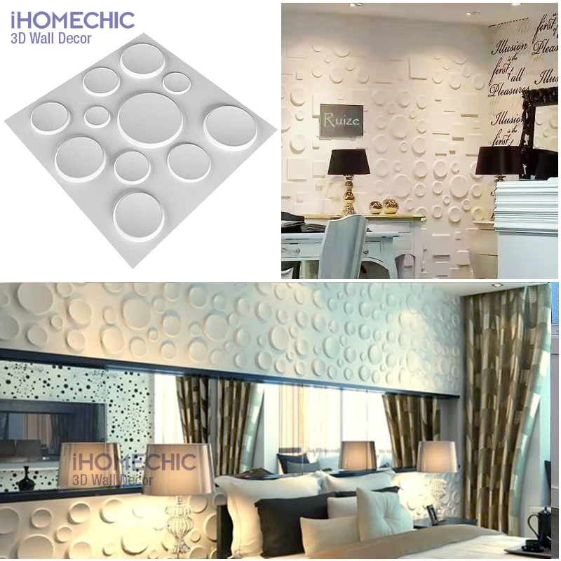 Panel de pared 3D de 30cm, decoración de líneas onduladas, ladrillo de piedra, calcomanía de fondo de TV para sala de estar, molde de azulejo, pegatina de pared 3D para baño y cocina