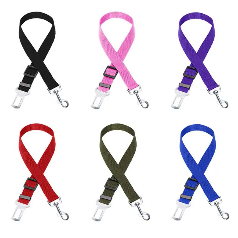 Dog Seat Belt Adjustable Pet Dog Car Seat Vehicle Harness Traction Clip Safety Bar Collar Accessories
