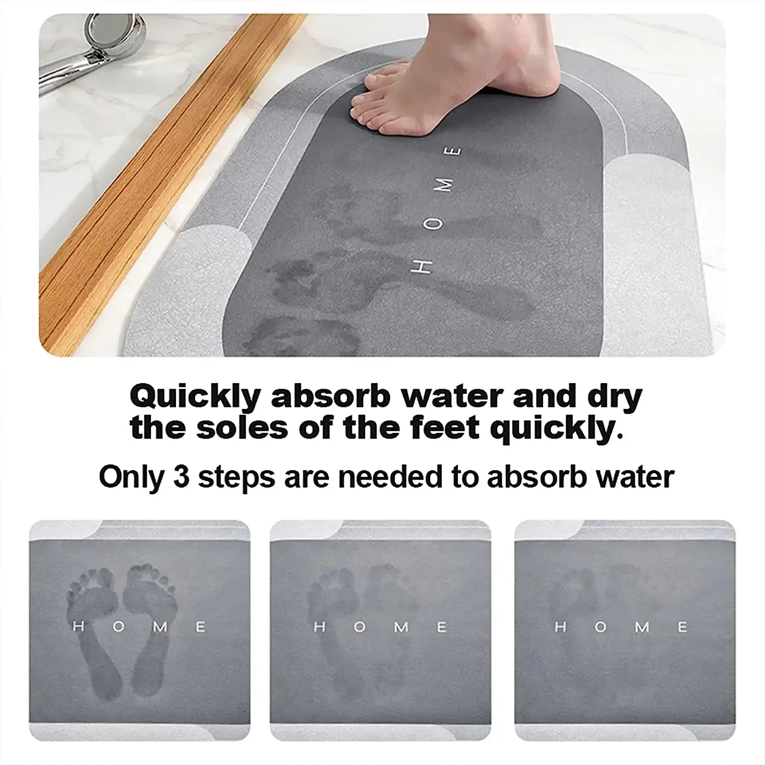 DTYNBCP Tappetino da bagno Magic Mat modernizzato, tappetino da bagno super assorbente ad asciugatura rapida, tappetini antiscivolo impermeabili e comodi da appoggiare.(D,18X28in