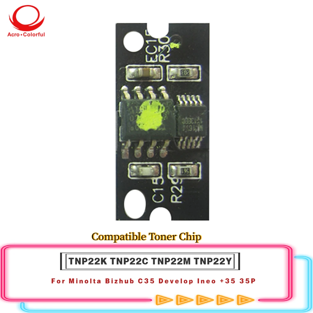 

TNP22K(A0X5152) Toner Chip for Minolta Bizhub C35 Develop Ineo +35 35P Laser Printer Cartridge Reset TNP22C(A0X5452) TNP22M6K