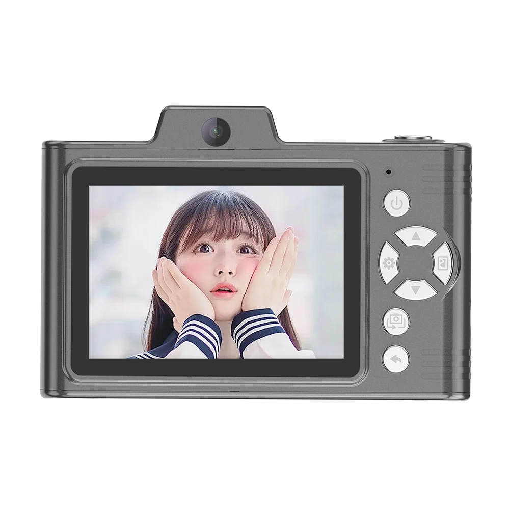 HD1080P 48MP 디지털 CCD 카메라, 듀얼 렌즈 디스플레이, 브이로그 카메라, 2.8 인치 스크린, 귀여운 카메라 장난감, 어린이 청소년용 2.5K