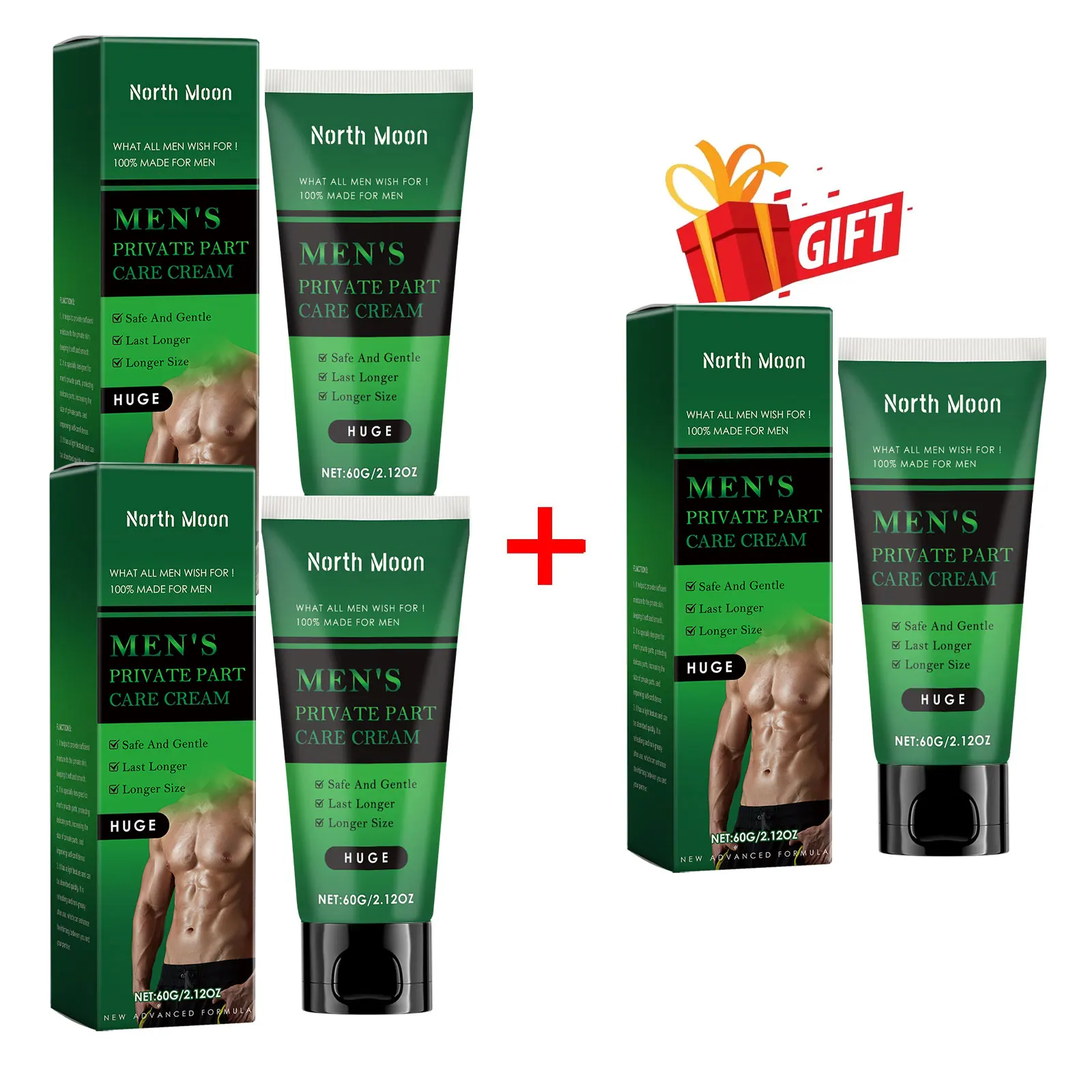 North Moon Men Crema per la cura delle parti intime Sesso a lunga durata Aumenta l'ingrandimento Nessun effetto collaterale Rimuovi la crema per l'ingrandimento del pene deodorante 2