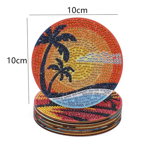 4/6/8Pcs Diamond Coasters with Holder DIY Mandala Coasters Diamond Painting  Kits for Beginners, Adults Kids Art Craft Supplies