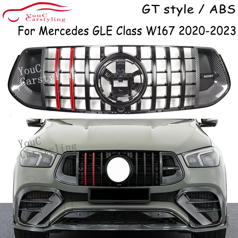 

V167 GT гриль для Mercedes Benz GLE Class W167 GLE350 GLE400 GLE450 GLE53 SUV Sport Deluxe Edition 2020-2023