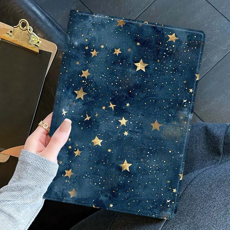 Blue Gold Starry Sky Pattern Tablet Case