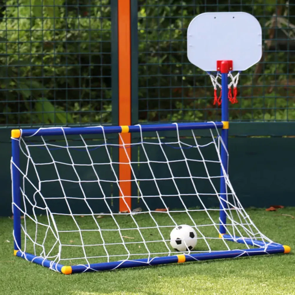 2 In 1 Detachable Football Goal with Basketball Hoop Football Goal Fun Games Toys for Boys Girls 3-12 Years Old