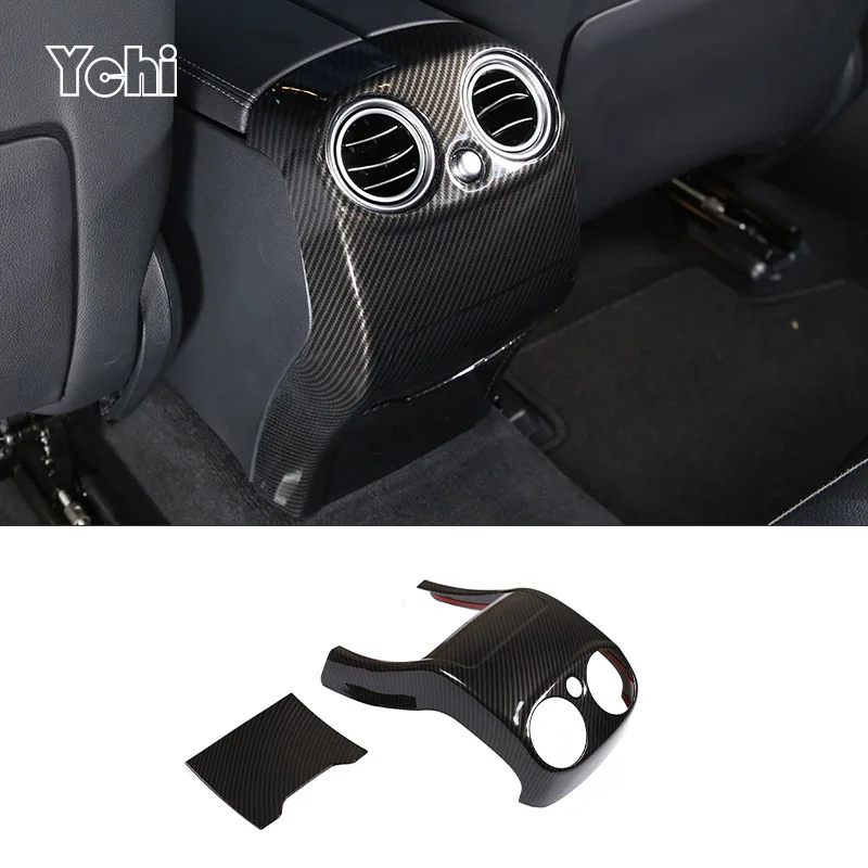 

For Mercedes Benz GLC X253 2016-2022 ABS Carbon fiber Car Rear Armrest Box Air Conditioning Outlet Cover Frame Accessories